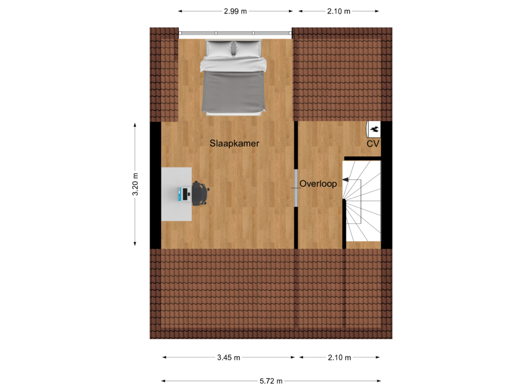 Bekijk plattegrond van Zolder van Oleanderstraat 30