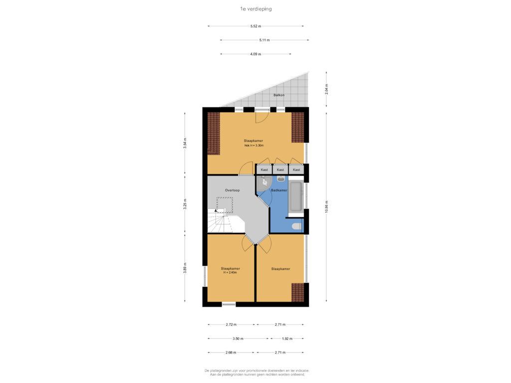 Bekijk plattegrond van 1e verdieping van Ten Hoetstraat 4