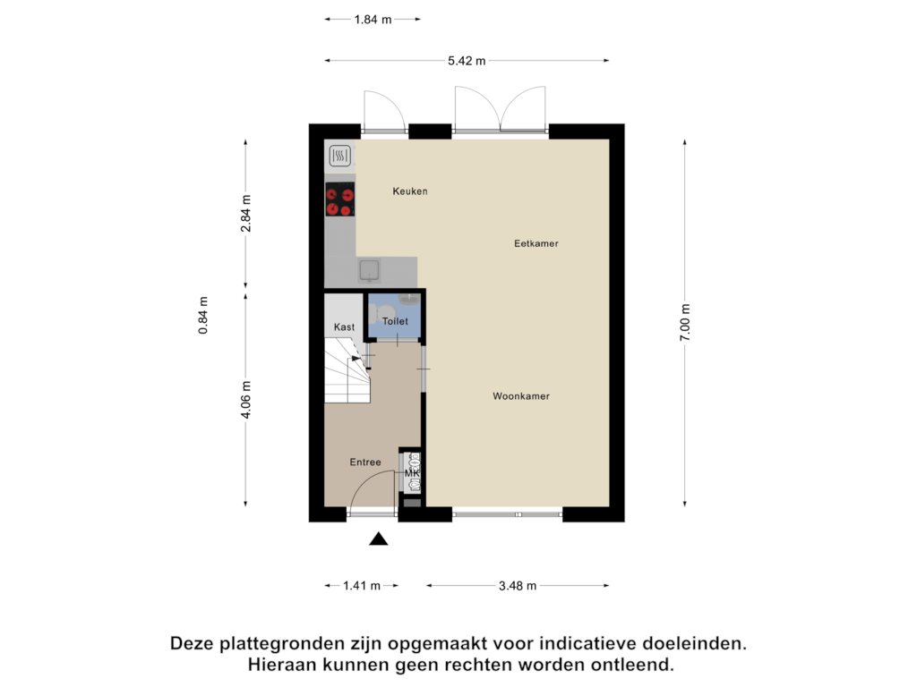 Bekijk plattegrond van Begane grond van Plataanstraat 38