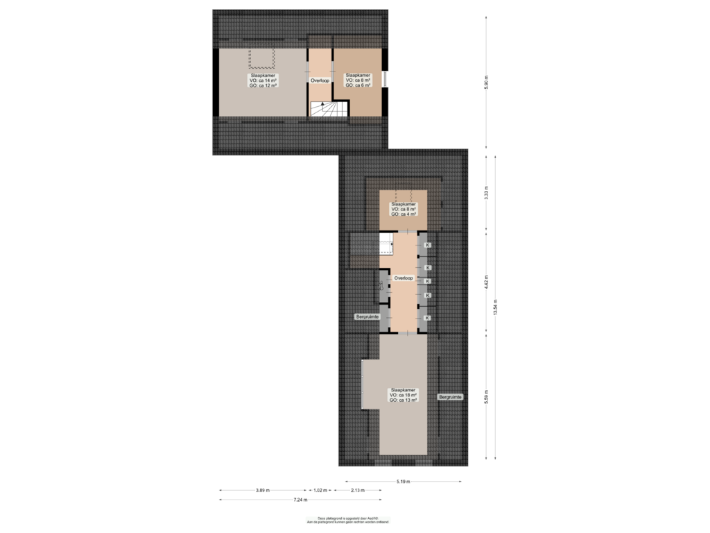 Bekijk plattegrond van Eerste verdieping van Tuinbouwweg 2