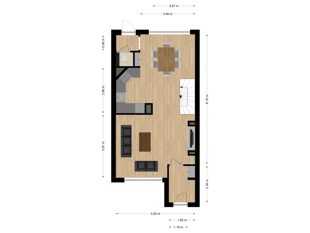 View floorplan of Begane grond of Martin Luther Kinglaan 66