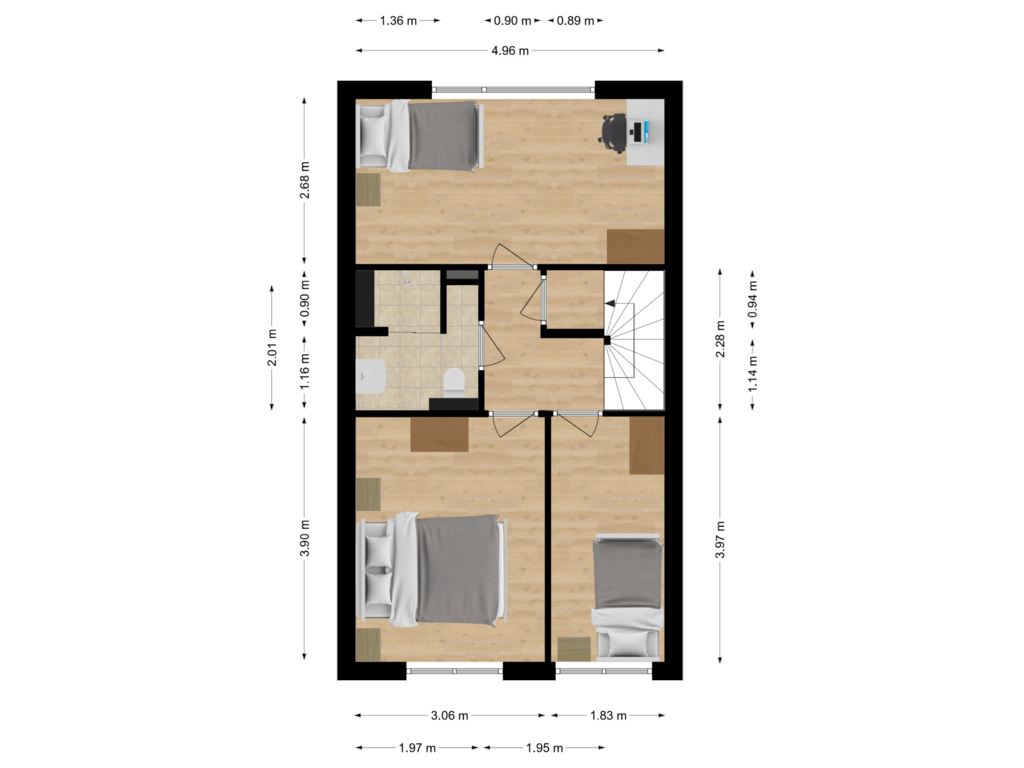 View floorplan of Eerste verdieping of Martin Luther Kinglaan 66