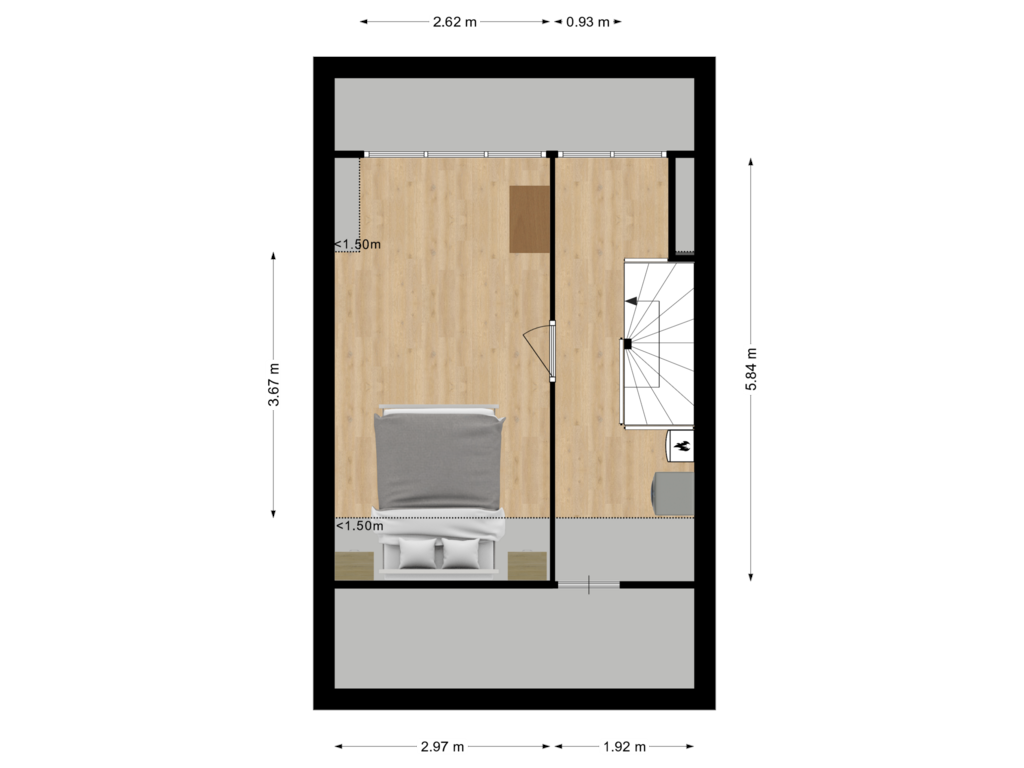 View floorplan of Tweede verdieping of Martin Luther Kinglaan 66