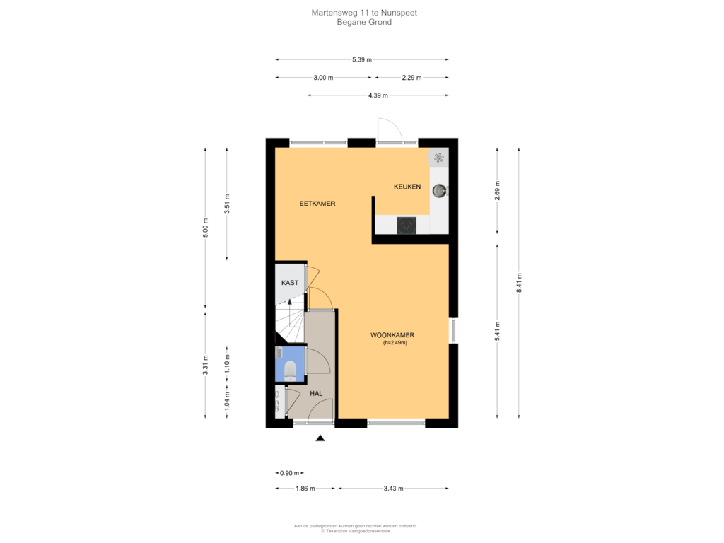 Bekijk plattegrond van Begane Grond van Martensweg 11