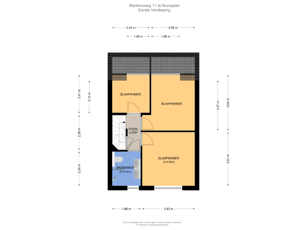 Bekijk plattegrond van Eerste Verdieping van Martensweg 11