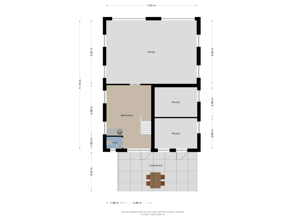 Bekijk plattegrond van Bijgebouw van Veenweg 1