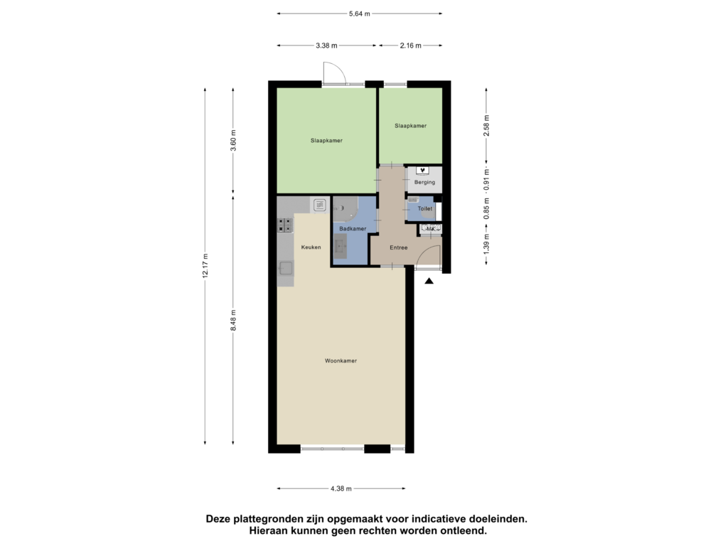 View floorplan of Appartement of Paterswoldseweg 50