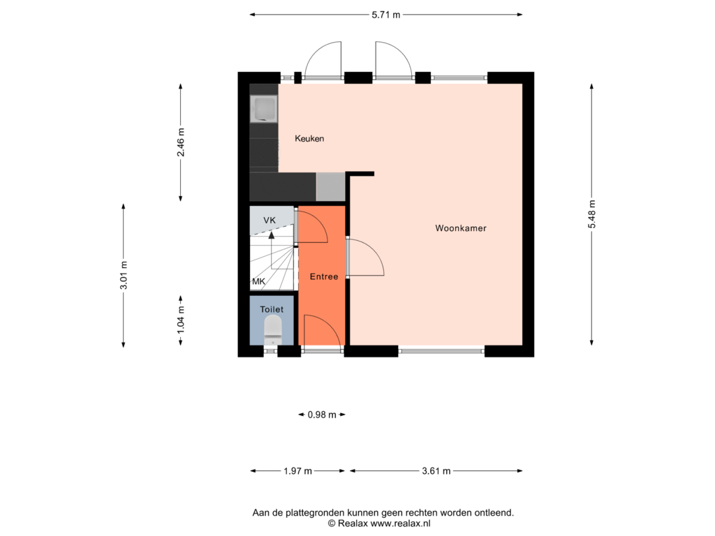 Bekijk plattegrond van Begane grond van Warmoesstraat 23