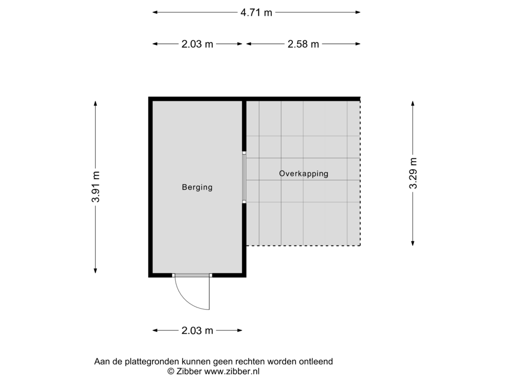 View floorplan of Berging of Distelstraat 3