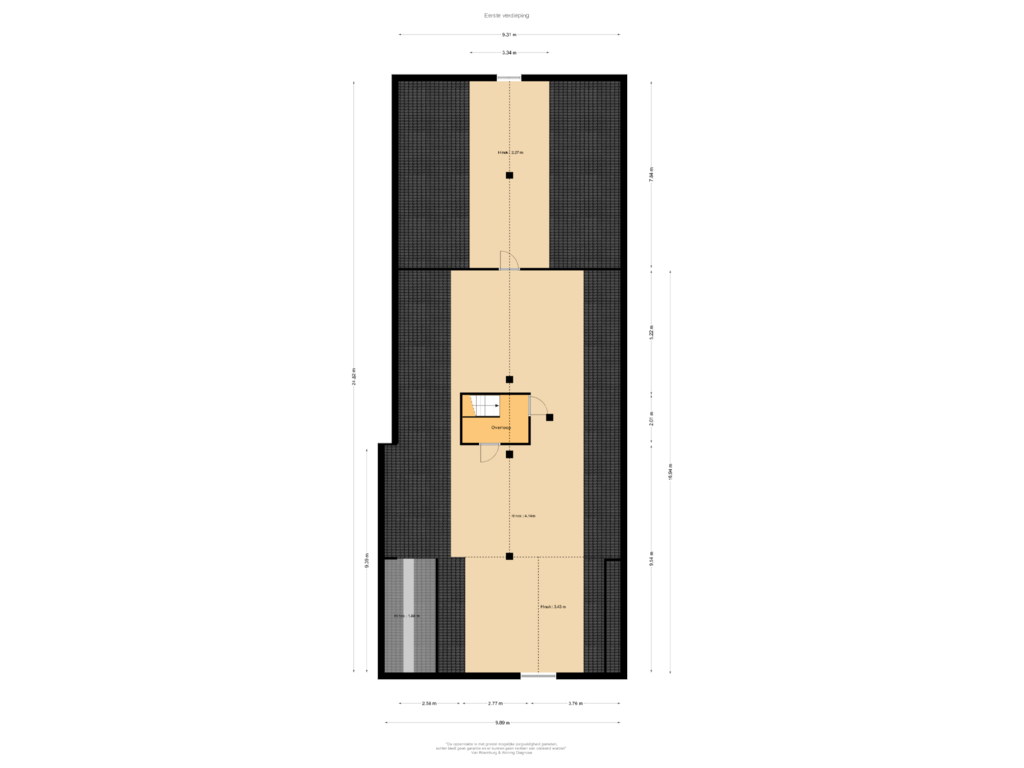 Bekijk plattegrond van Eerste verdieping van Zuid Schalkwijkerweg 1