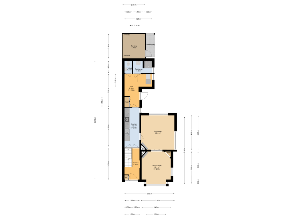 Bekijk plattegrond van Begane grond van Irenestraat 7