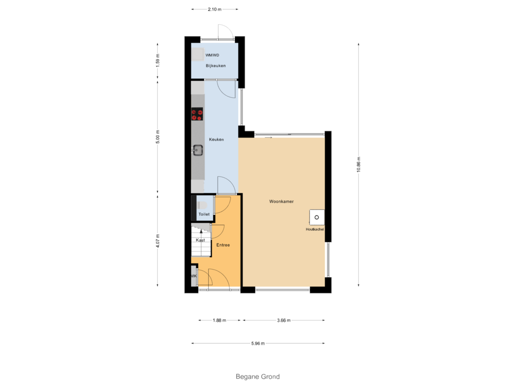 Bekijk plattegrond van Begane Grond van Fuchsialaan 10