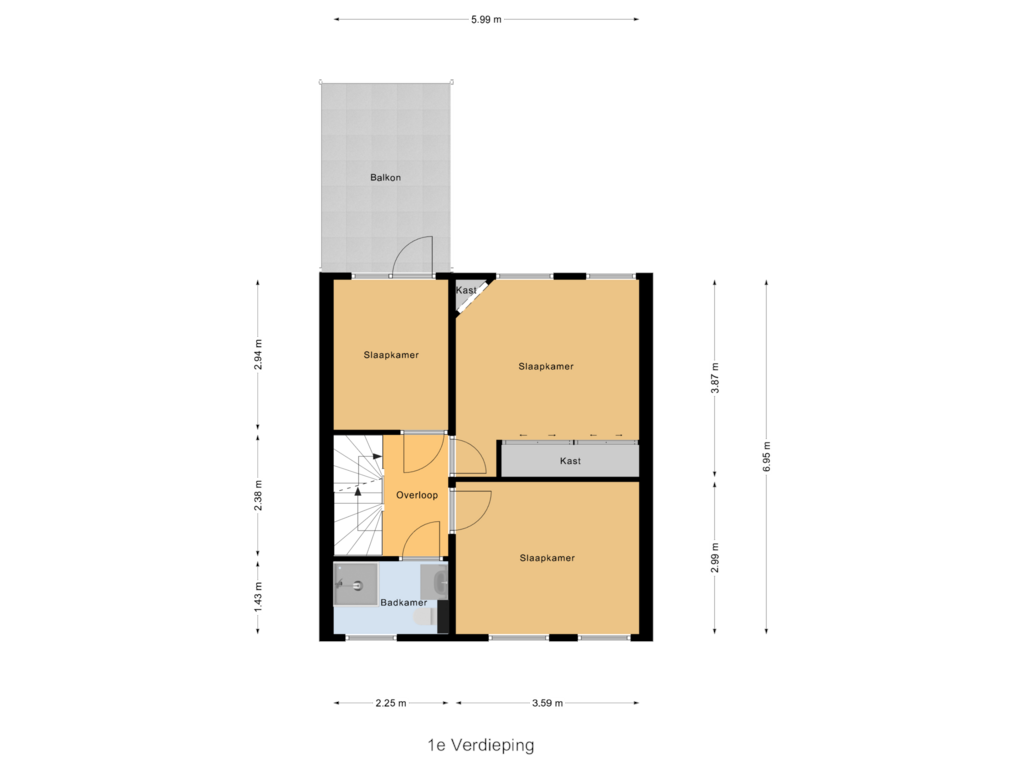 Bekijk plattegrond van 1e Verdieping van Fuchsialaan 10