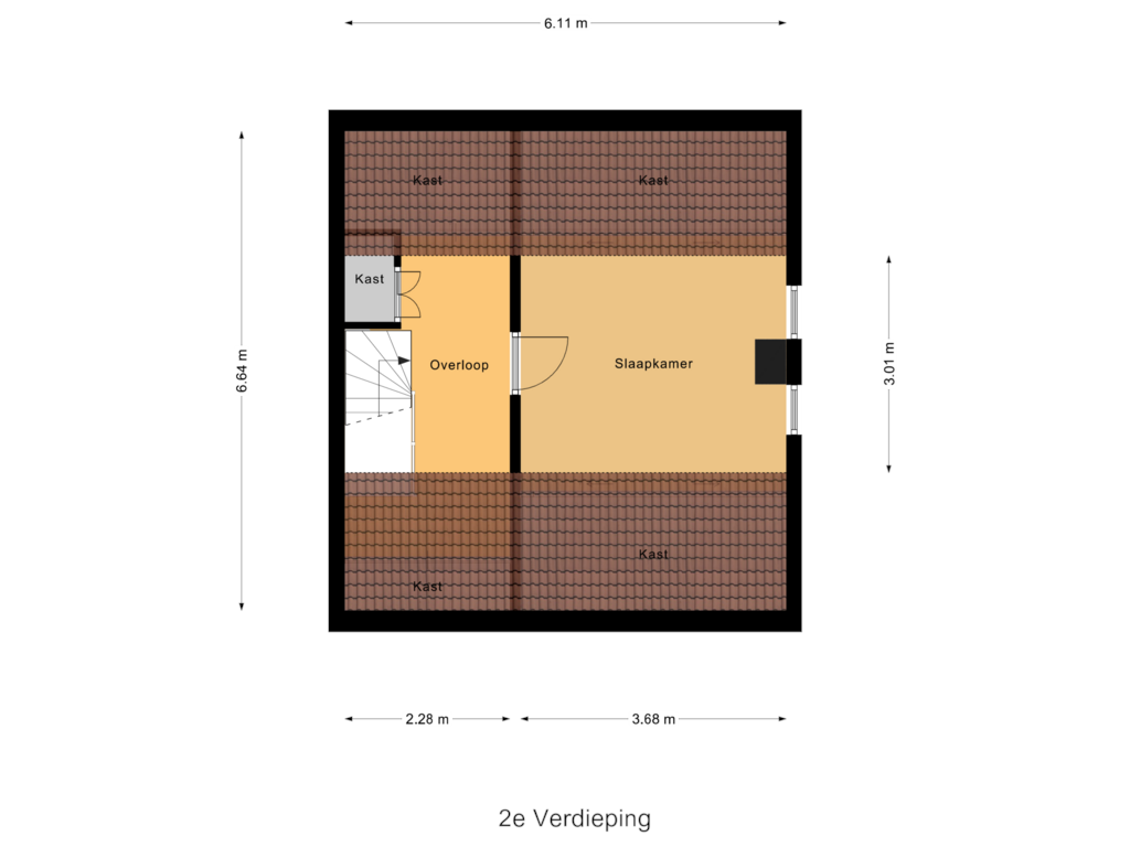 Bekijk plattegrond van 2e Verdieping van Fuchsialaan 10