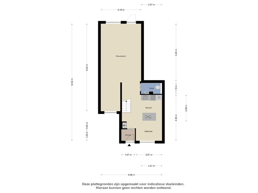 Bekijk plattegrond van Begane Grond van de Weide 63