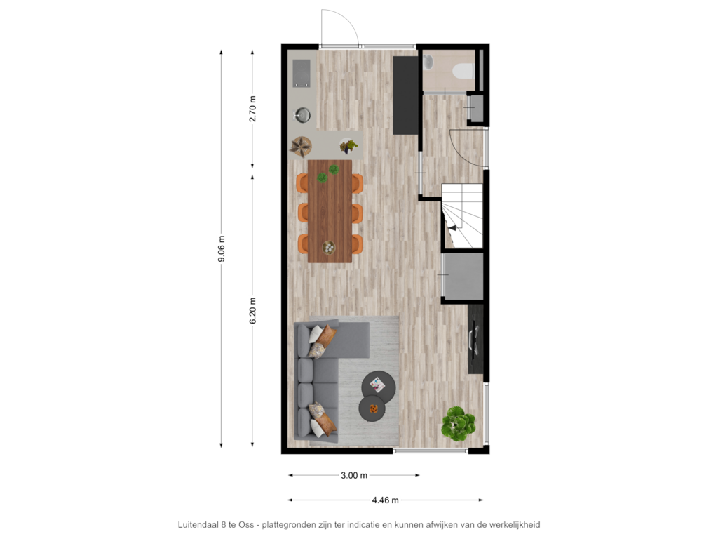 View floorplan of Luitendaal 8 te Oss - begane grond of Luitendaal 8