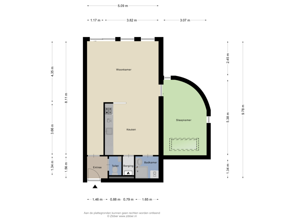 Bekijk plattegrond van Appartement van Kerkebreek 45