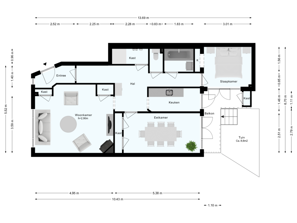 Bekijk plattegrond van Begane grond van Albert Neuhuysstraat 28-H