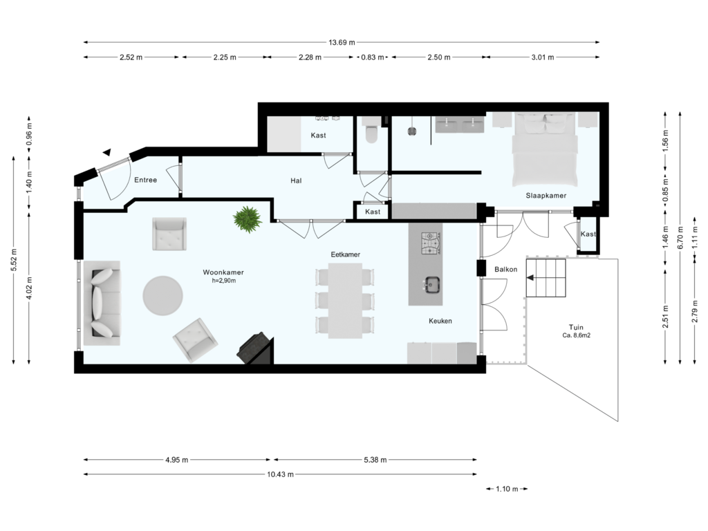 Bekijk plattegrond van Alternatief van Albert Neuhuysstraat 28-H