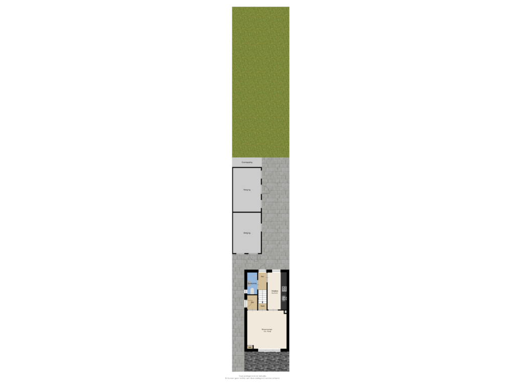 View floorplan of Begane grond + tuin of Kanaalweg 48