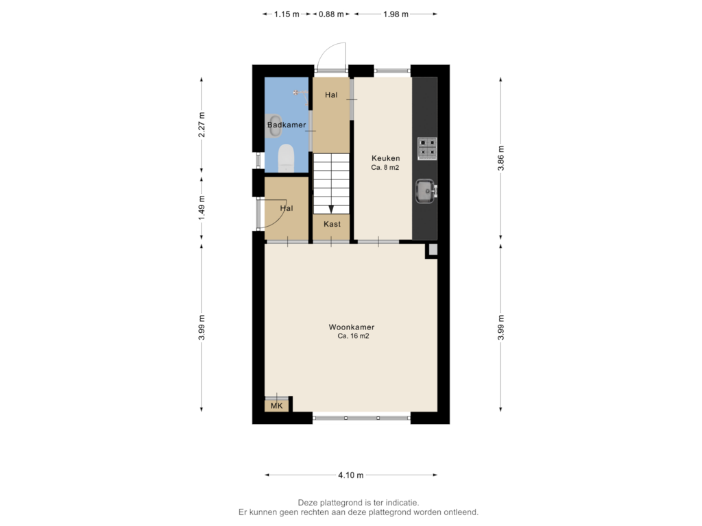 View floorplan of Begane grond of Kanaalweg 48