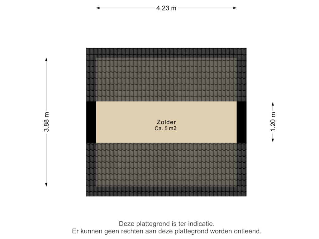 View floorplan of Zolder of Kanaalweg 48