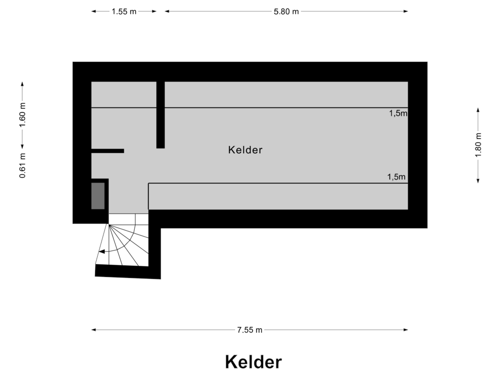 View floorplan of Kelder of Hofstraat 7