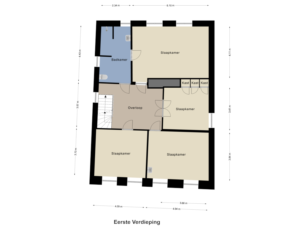 View floorplan of Eerste Verdieping of Hofstraat 7