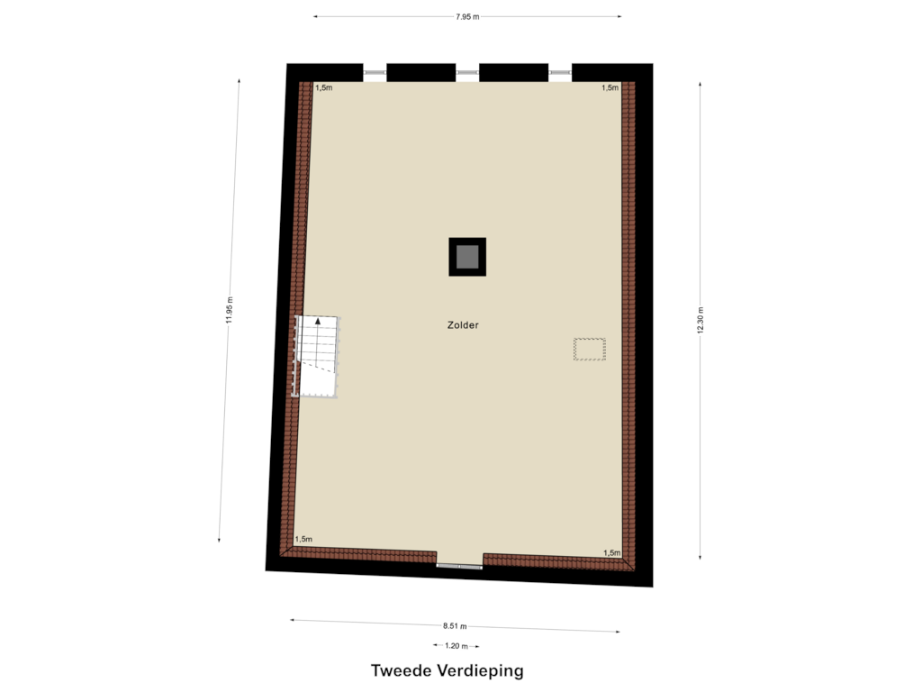 View floorplan of Tweede Verdieping of Hofstraat 7