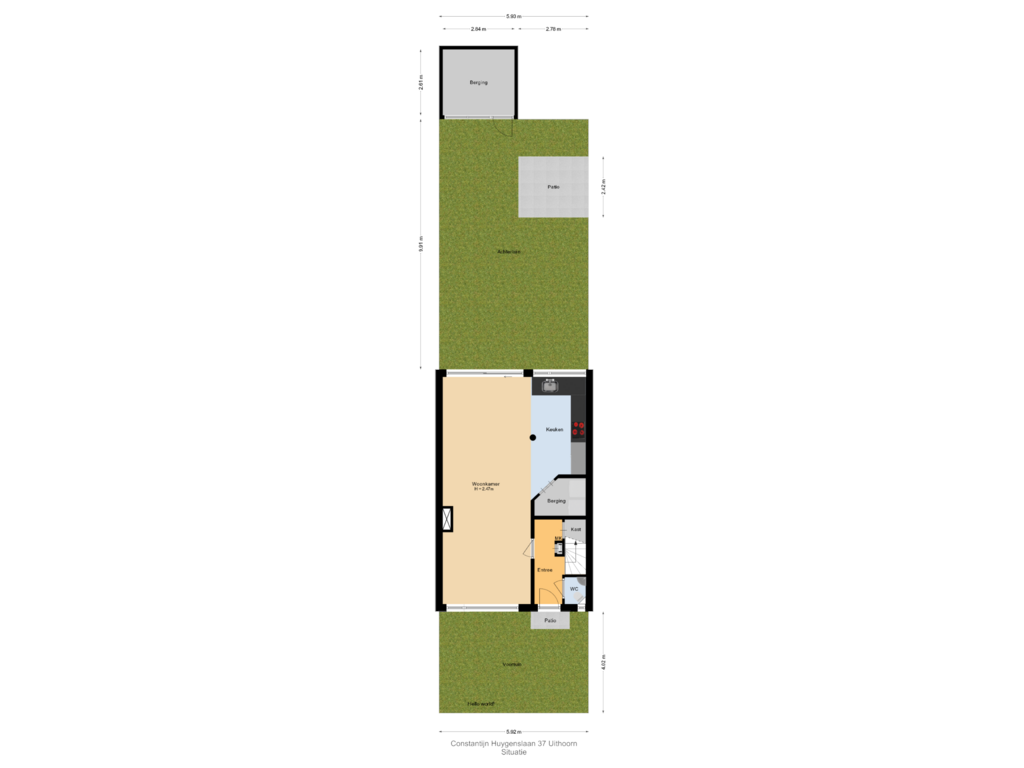 Bekijk plattegrond van Situatie van Constantijn Huygenslaan 37