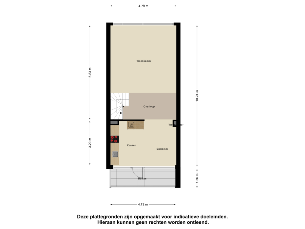 View floorplan of Eerste Verdieping of Aaltje Noordewierstraat 148