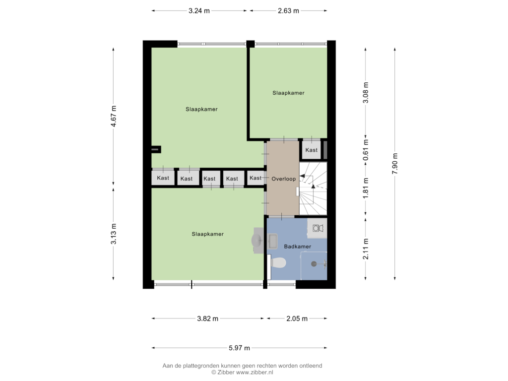 Bekijk plattegrond van Eerste Verdieping van Prof. Gerbrandylaan 15