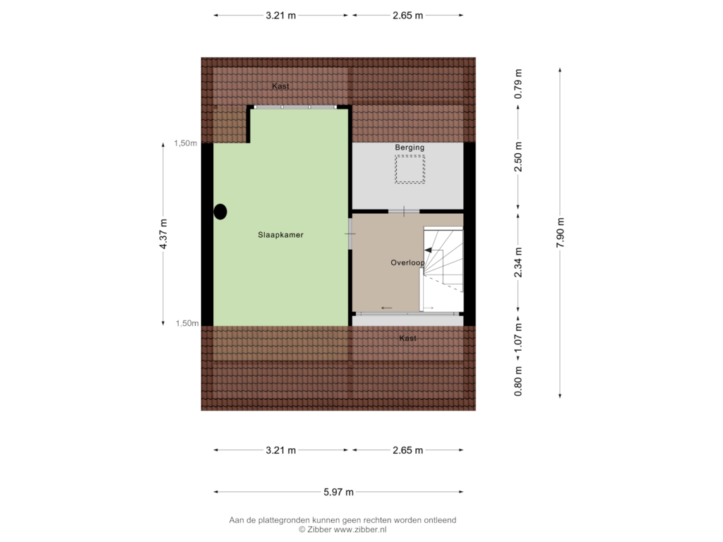 Bekijk plattegrond van Tweede Verdieping van Prof. Gerbrandylaan 15