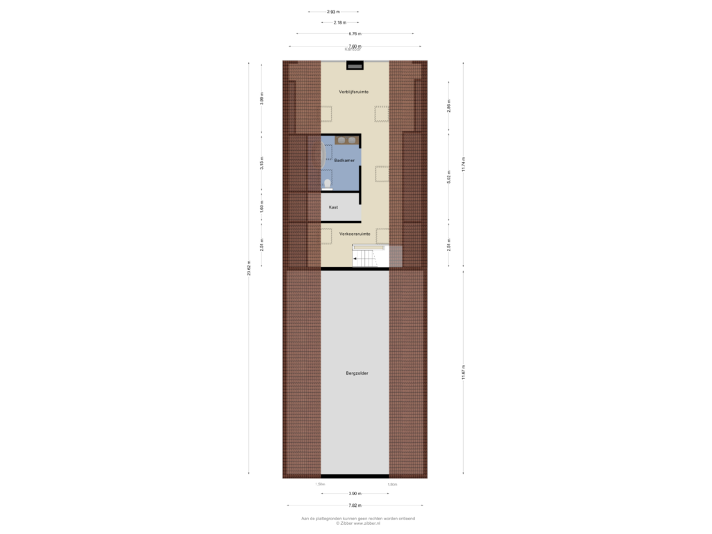 Bekijk plattegrond van Bijgebouw Verdieping van Krangstraat 2-A