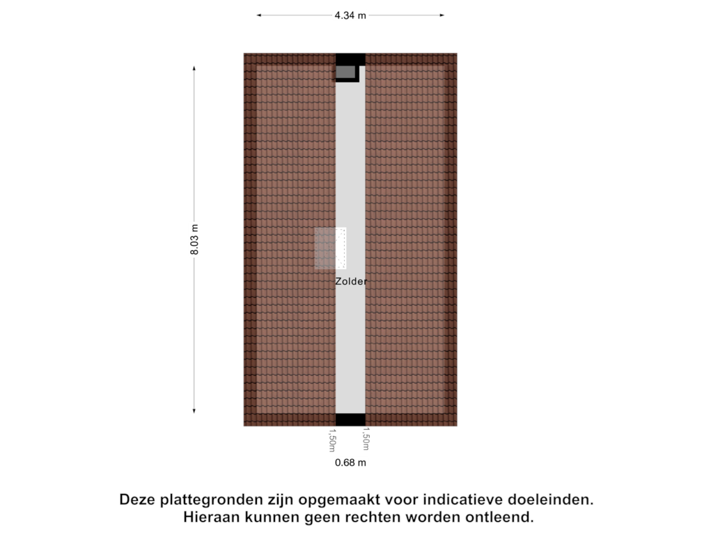 Bekijk plattegrond van Zolder van Deventer Kunstweg 4-A