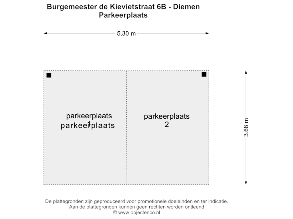 View floorplan of PARKEERPLAATS of Burgemeester de Kievietstraat 6-B