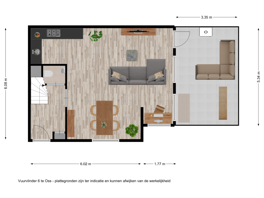 View floorplan of Vuurvlinder 6 te Oss - begane grond of Vuurvlinder 6