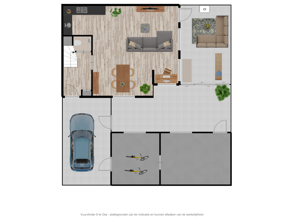 View floorplan of Vuurvlinder 6 te Oss - geheel perceel begane grond of Vuurvlinder 6