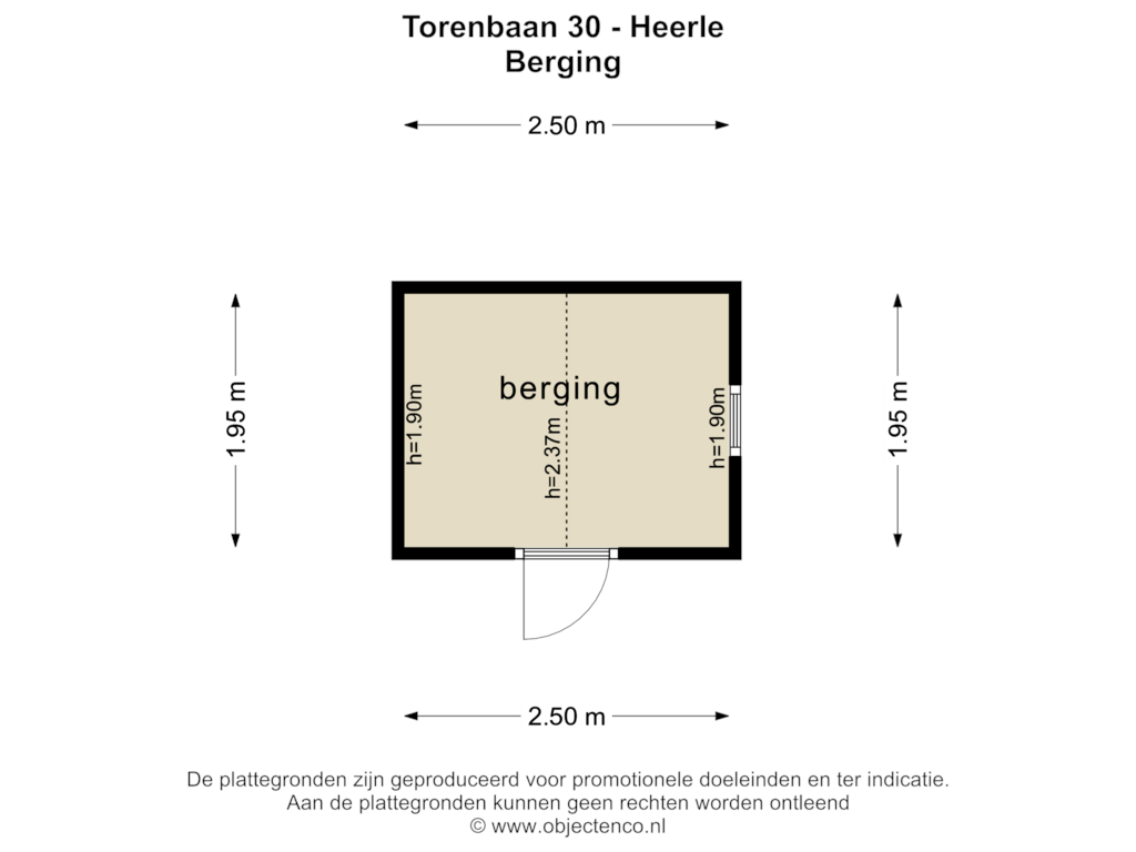 Bekijk plattegrond van BERGING van Torenbaan 30