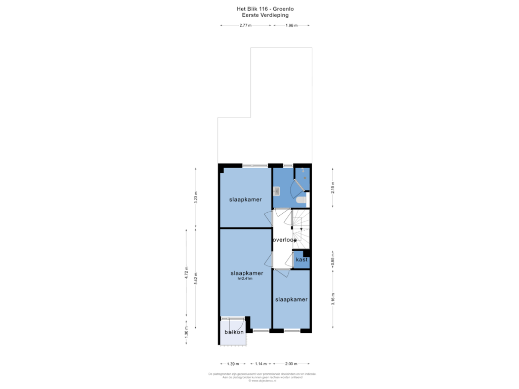 View floorplan of Eerste Verdieping of Het Blik 116