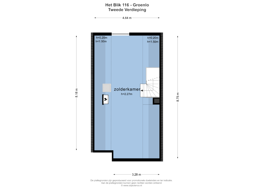 View floorplan of Tweede Verdieping of Het Blik 116