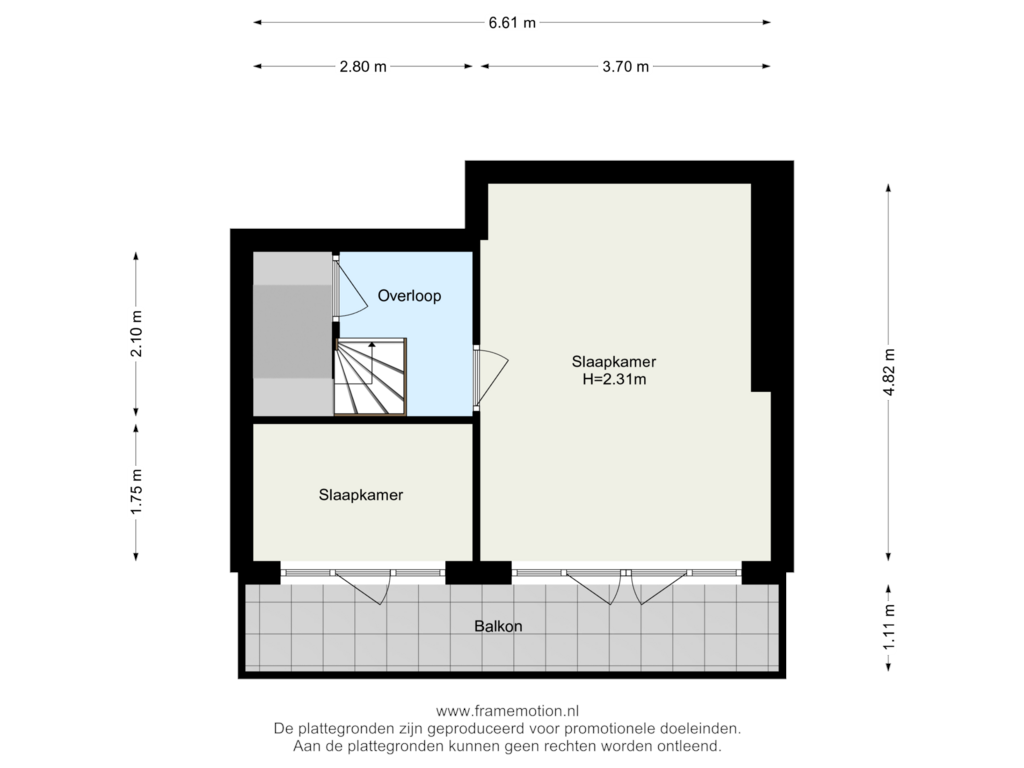 View floorplan of Verdieping 3 of Sonmansstraat 120-B01