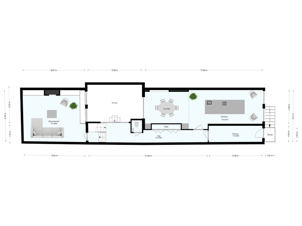 Bekijk plattegrond van Begane grond van Singel 328