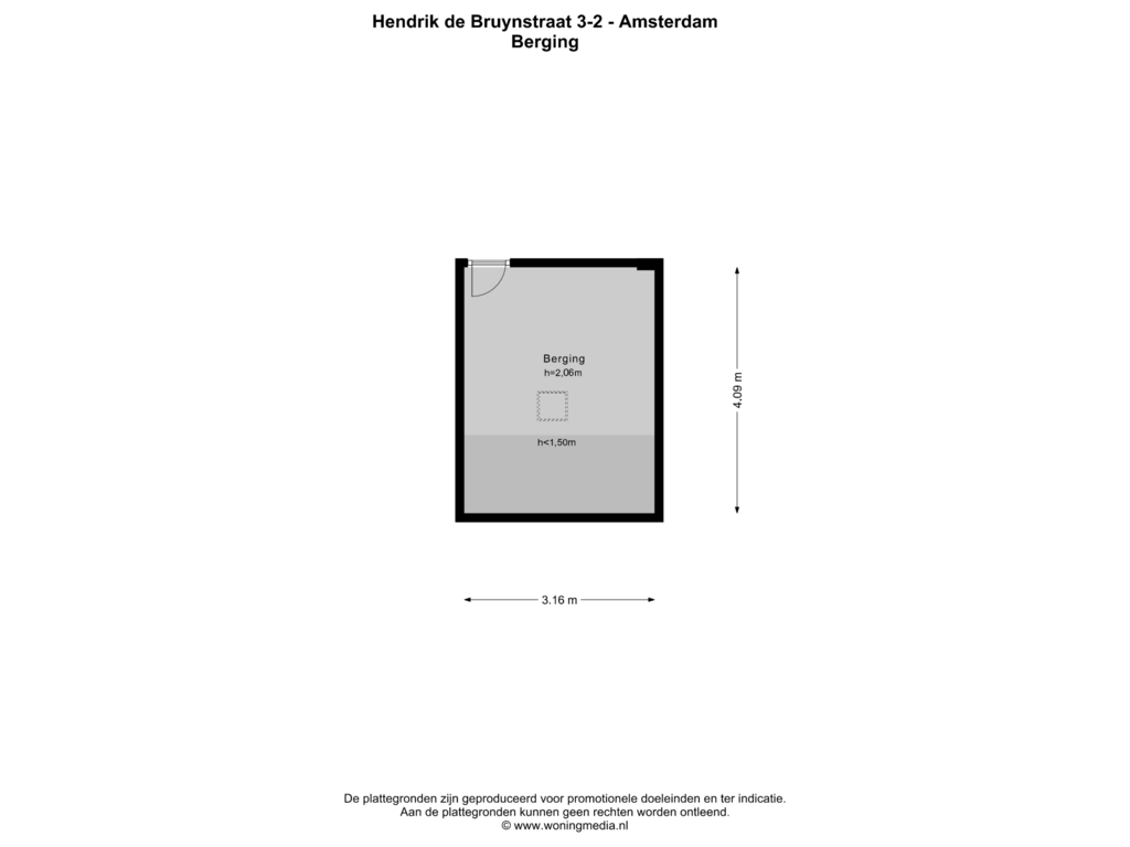 View floorplan of Berg_1 of Hendrik de Bruynstraat 3-2