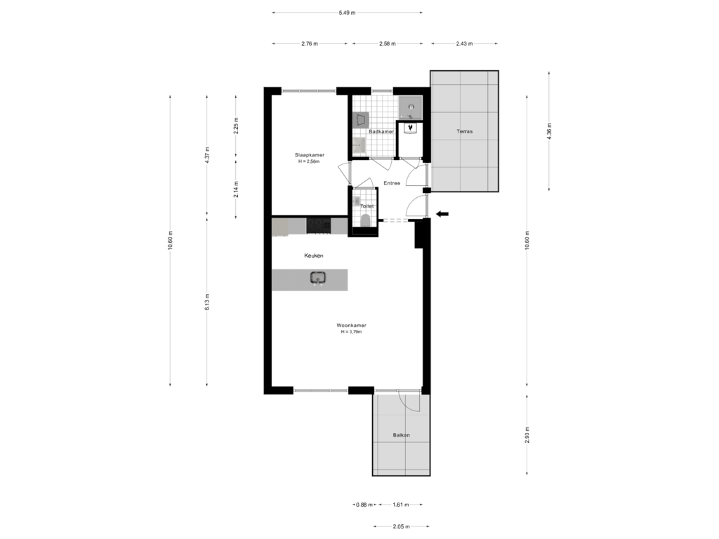 Bekijk plattegrond van Appartement van Biarritzplein 5