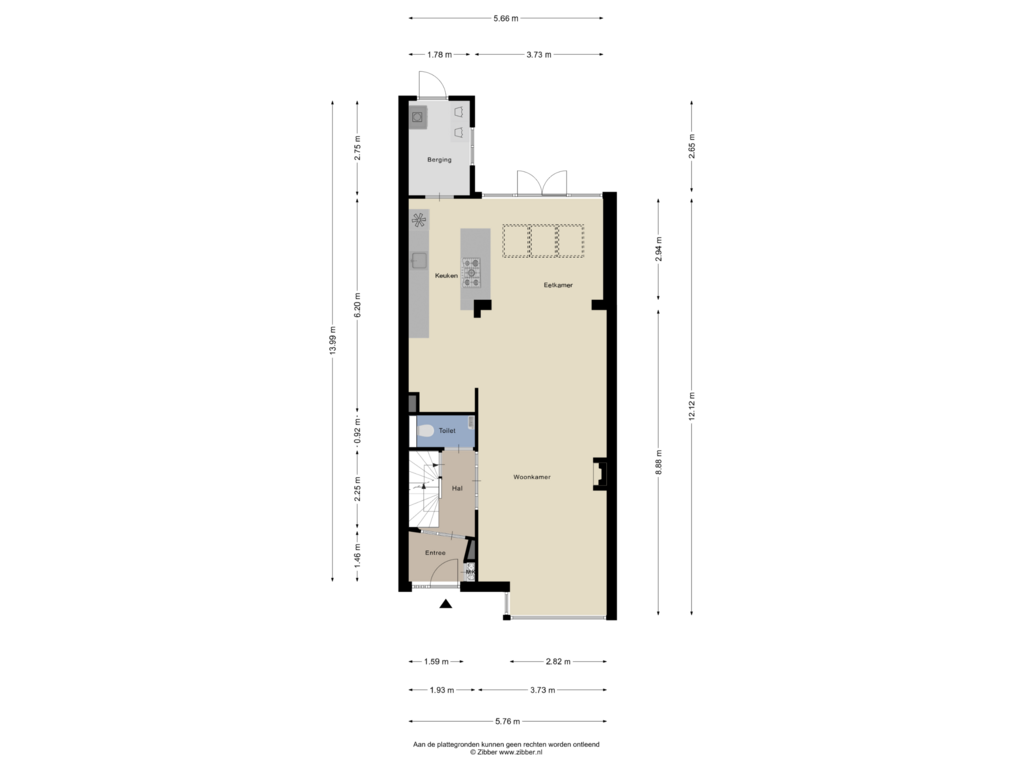 Bekijk plattegrond van Begane Grond van Papelaan 45