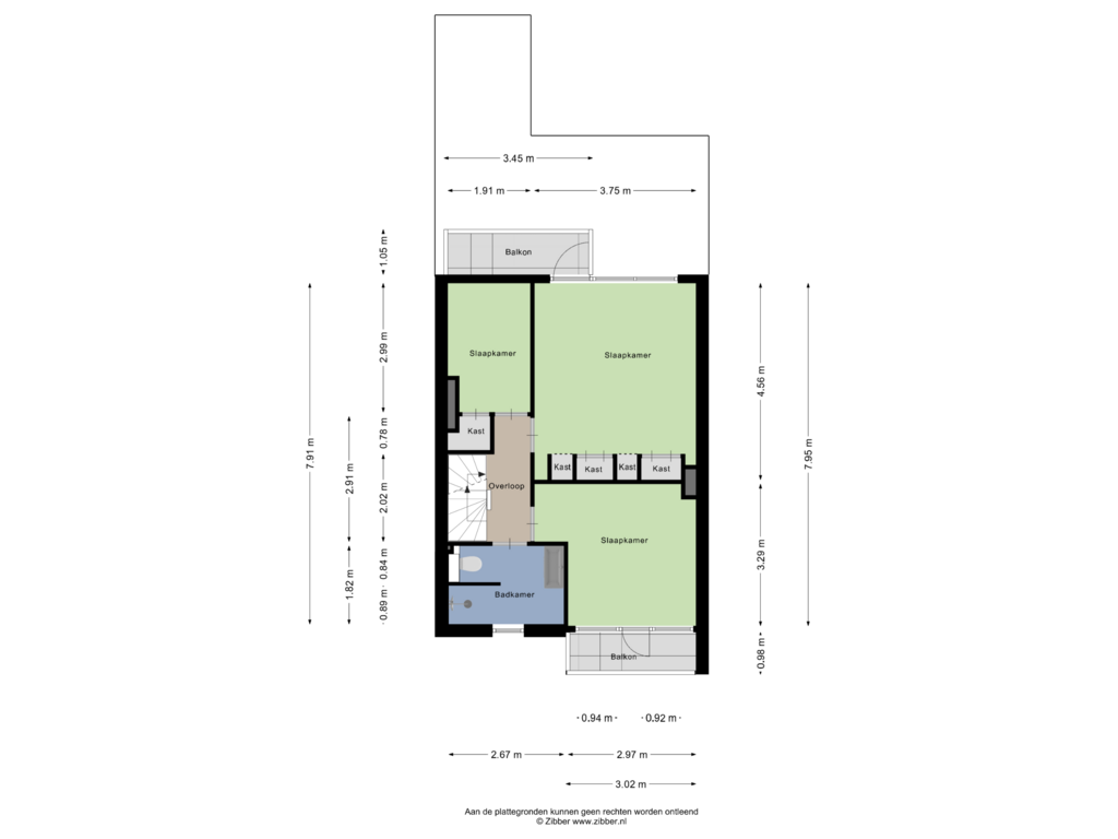 Bekijk plattegrond van Eerste Verdieping van Papelaan 45