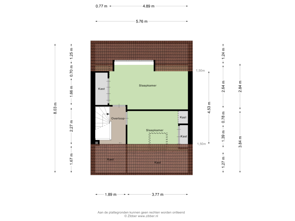 Bekijk plattegrond van Tweede Verdieping van Papelaan 45