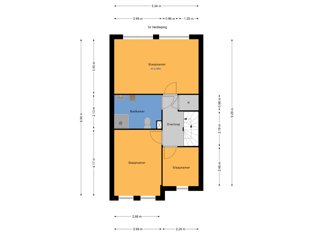 Bekijk plattegrond van 1e Verdieping van Pottenbakkerstraat 27