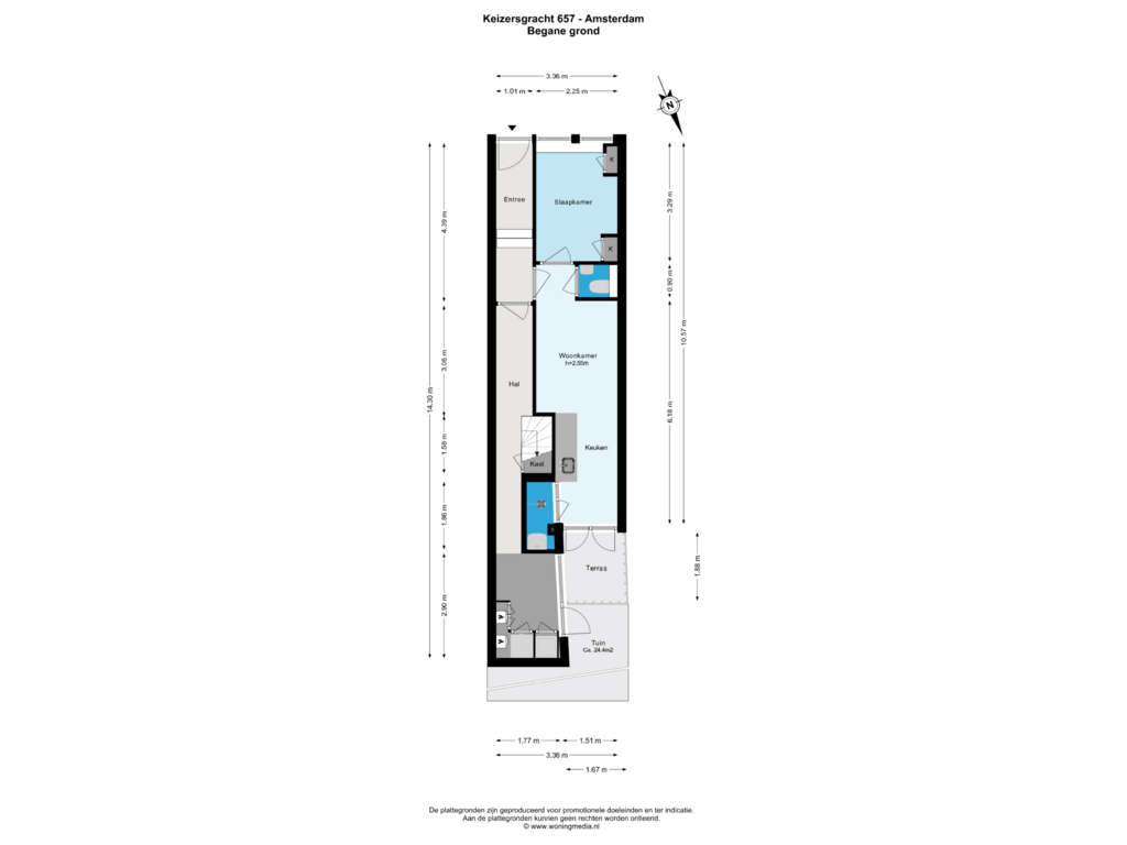 View floorplan of Begane grond of Keizersgracht 657